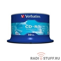 Verbatim  Диски CD-R  50 шт. 48/52-x 700Mb, Cake Box  (43351)