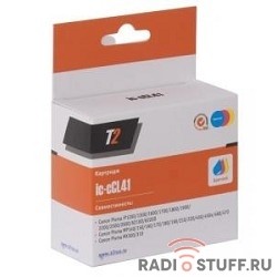 T2 CL-41 Картридж (IC-CCL41) для Canon Pixma iP1200/1800/1900/2200/6210D/MP140/210/MX300, цветной