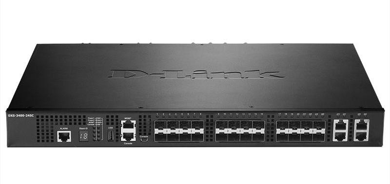 D-Link DXS-3400-24SC/A1ASI PROJ Управляемый стекируемый коммутатор уровня 2+ с 20 портами 10G SFP+ и 4 комбо-портами 10GBase-T/SFP+