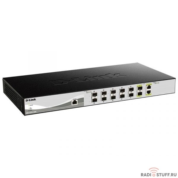 D-Link DXS-1210-12SC/A3A PROJ  Настраиваемый коммутатор SmartPro уровня 2+ с 10 портами 10GBase-X SFP+ и 2 комбо-портами 10GBase-T/SFP+