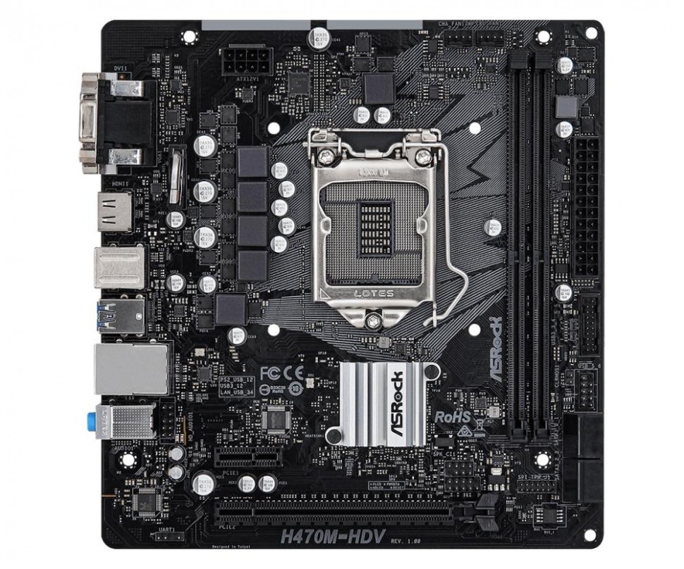 Материнская плата H470 S1200 MATX H470M-HDV ASROCK