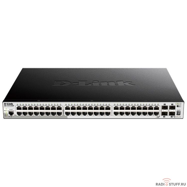 D-Link DGS-1510-52XMP/A1A Управляемый стекируемый коммутатор SmartPro уровня 2+ с 48 портами 10/100/1000Base-T и 4 портами 10GBase-X SFP