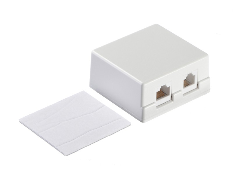 Розетка внешняя комбинированная телефон+компьютер RJ45+RJ11 (6p4c)