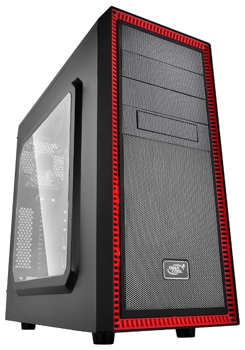 Корпус Deepcool TESSERACT SW RED без БП, боковое окно, черно-красный, ATX