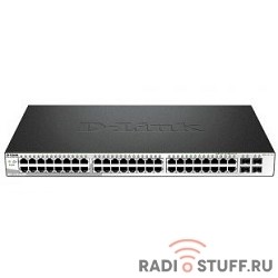 D-Link DGS-1210-52P/ME/B1A PROJ Управляемый коммутатор 2 уровня с 48 портами 10/100/1000Base-T и 4 портами 1000Base-X SFP (порты 1-8 с поддержкой PoE 802.3af/802.3at (30 Вт)