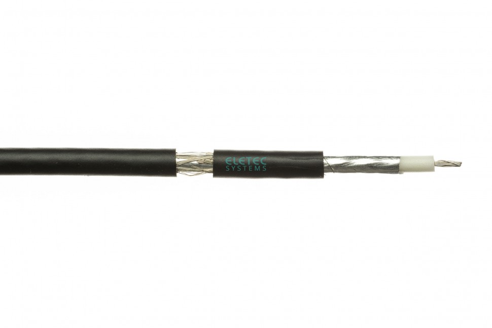 Кабель коаксиальный RG-58 A/U MIL17  50 Ом, экран 64%, черный, 100 м