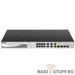 D-Link DXS-1100-16TC/A1A PROJ Настраиваемый коммутатор EasySmart с 12 портами 10GBase-T, 2 портами 10GBase-X SFP+ и 2 комбо-портами 10GBase-T/ SFP+