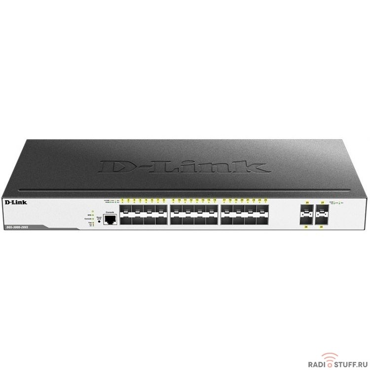 D-Link DGS-3000-28XS/B1A Управляемый коммутатор 2 уровня с 24 портами 1000Base-X SFP и 4 портами 10GBase-X SFP+
