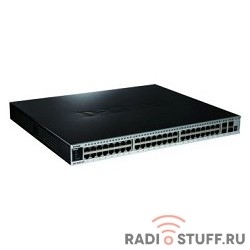 D-Link DGS-3420-52T/B1A PROJ Управляемый стекируемый коммутатор 3 уровня с 48 портами 10/100/1000Base-T и 4 портами 10GBase-X SFP+