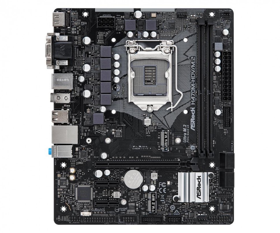 Материнская плата H470 S1200 MATX H470M-HDV/M.2 ASROCK