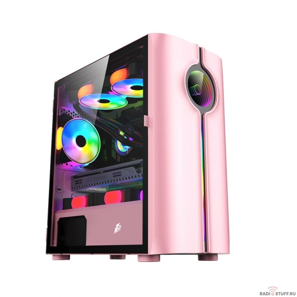 1STPLAYER INFINITE SPACE IS3 Pink / mATX, TG / 1x120mm RGB fan inc. / IS3-PK-1F2-W