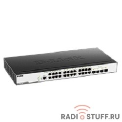 D-Link DGS-3000-28X/B1A Управляемый коммутатор 2 уровня с 24 портами 10/100/1000Base-T и 4 портами 10GBase-X SFP+